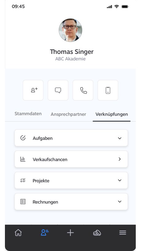 Ein Kontakt in der 1Tool-App auf dem Telefon